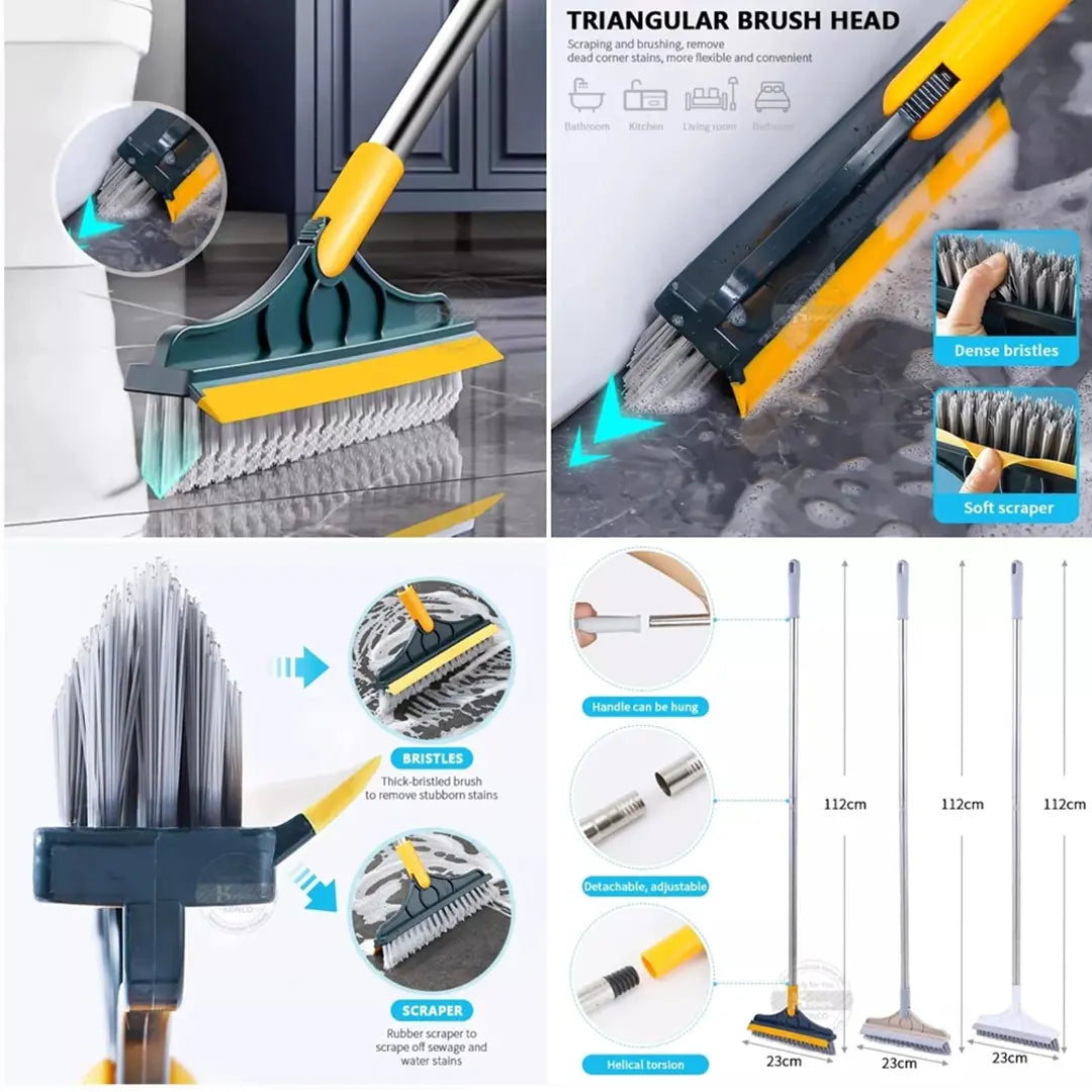 2 in 1 broom wiper dual cleaning tool