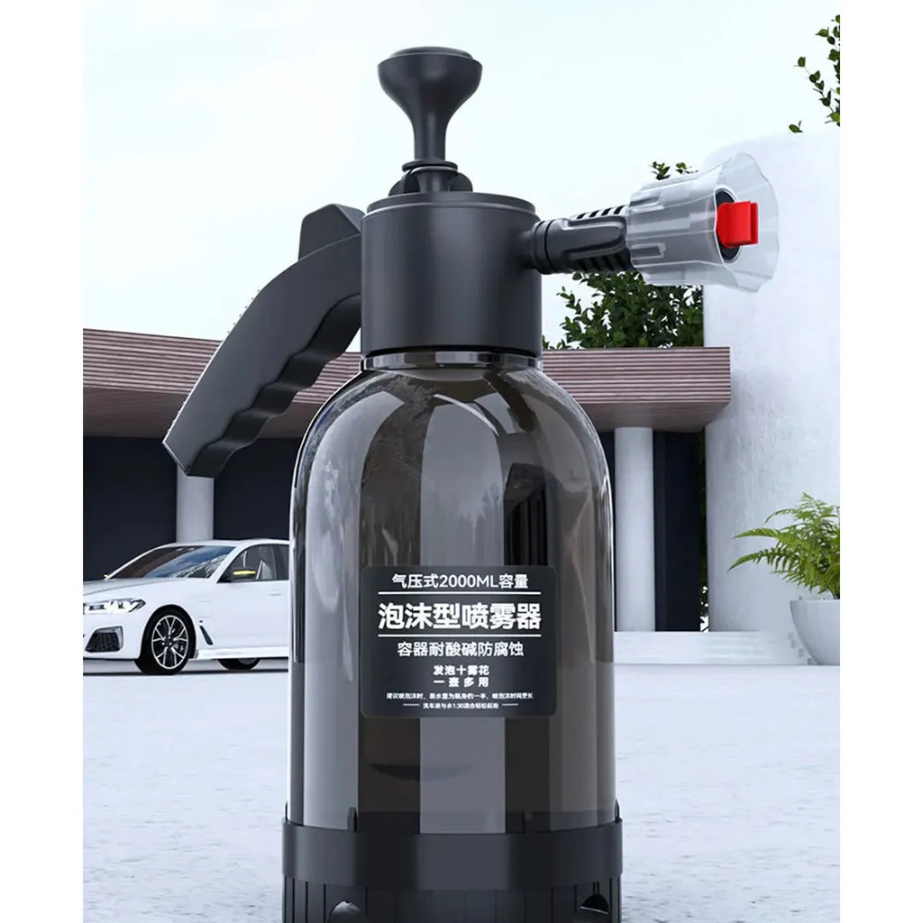2L water and foam pressure sprayer with two spray nozzles