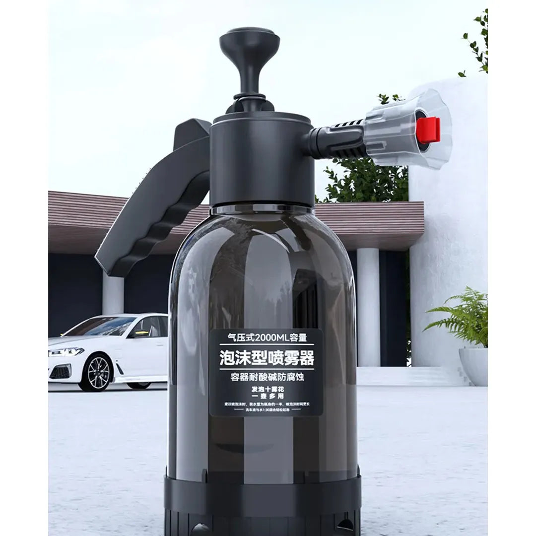 2L water and foam pressure sprayer with two spray nozzles
