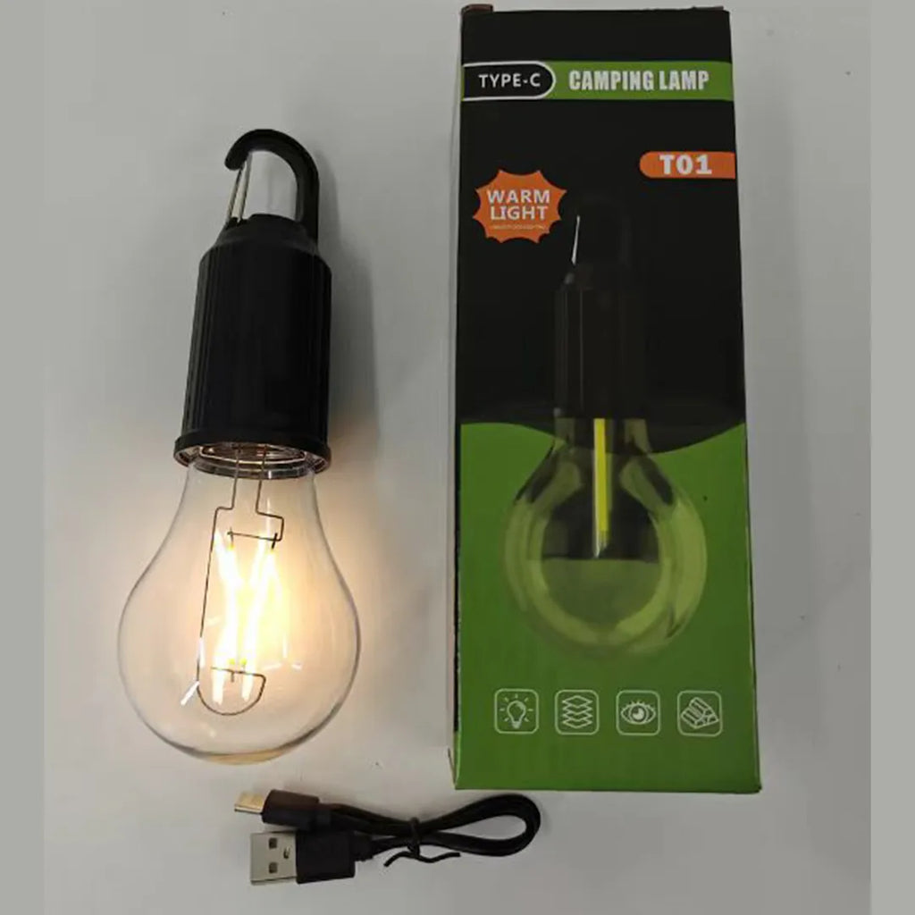 Rechargeable LED tent light with Type-C charging for outdoor use