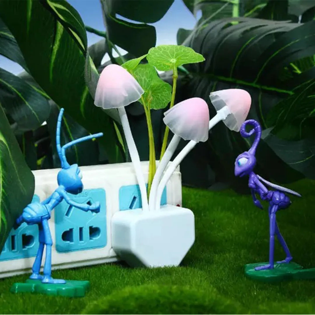 Decorative mushroom LED desk and bedside lamp with colorful light