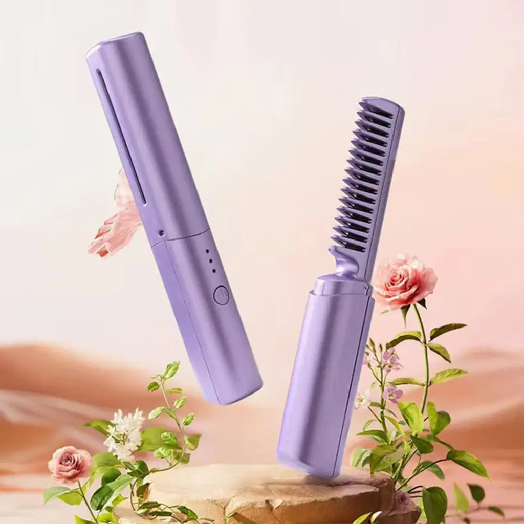 cordless hair styling brush for travel use