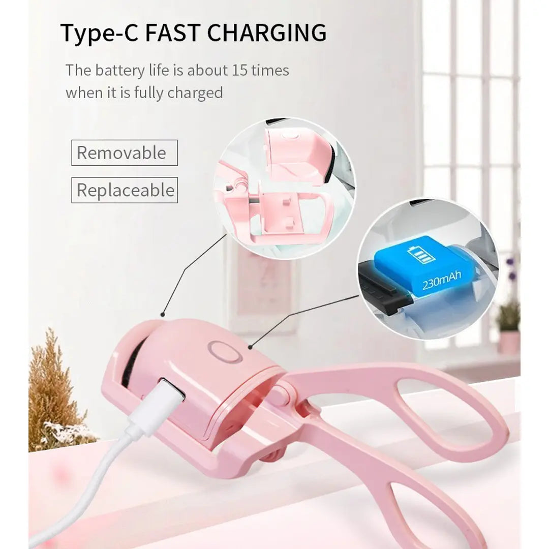 heated eyelash curler USB rechargeable device 