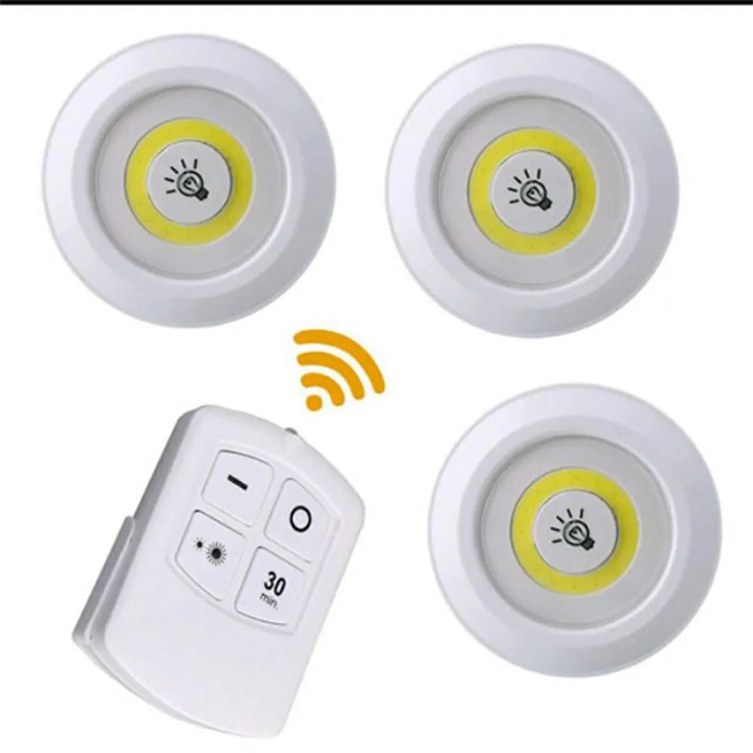 Wireless stick on LED cabinet lights with remote control