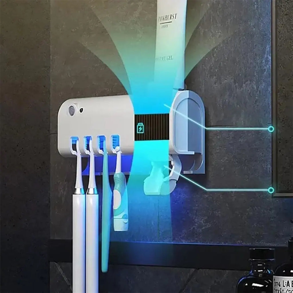 Hygienic Toothbrush Holder UV Cleaner Storage Organizer