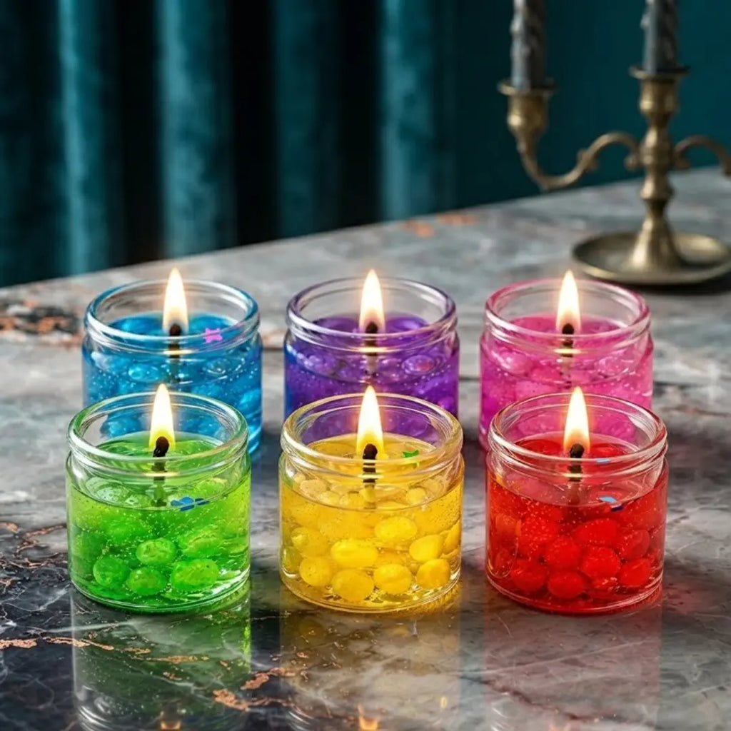 glass holder tea light candles set of 6