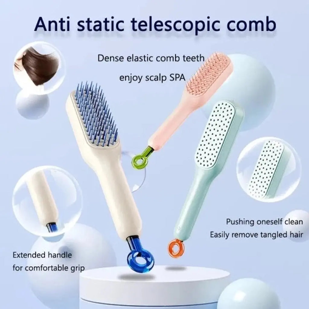 self cleaning hair brush for smooth and tangle free hair