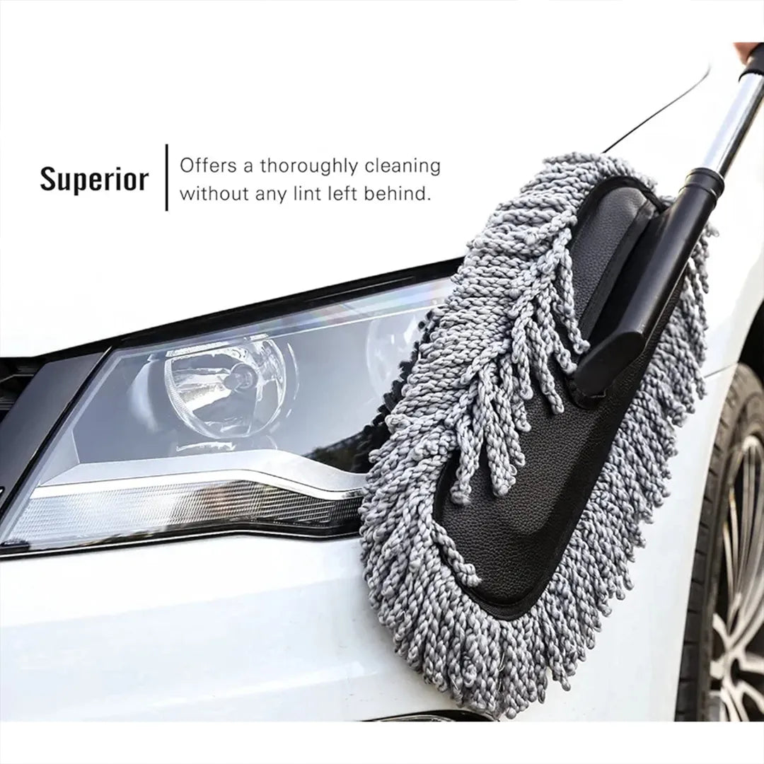 Soft microfiber car cleaning brush for gentle dust and dirt removal