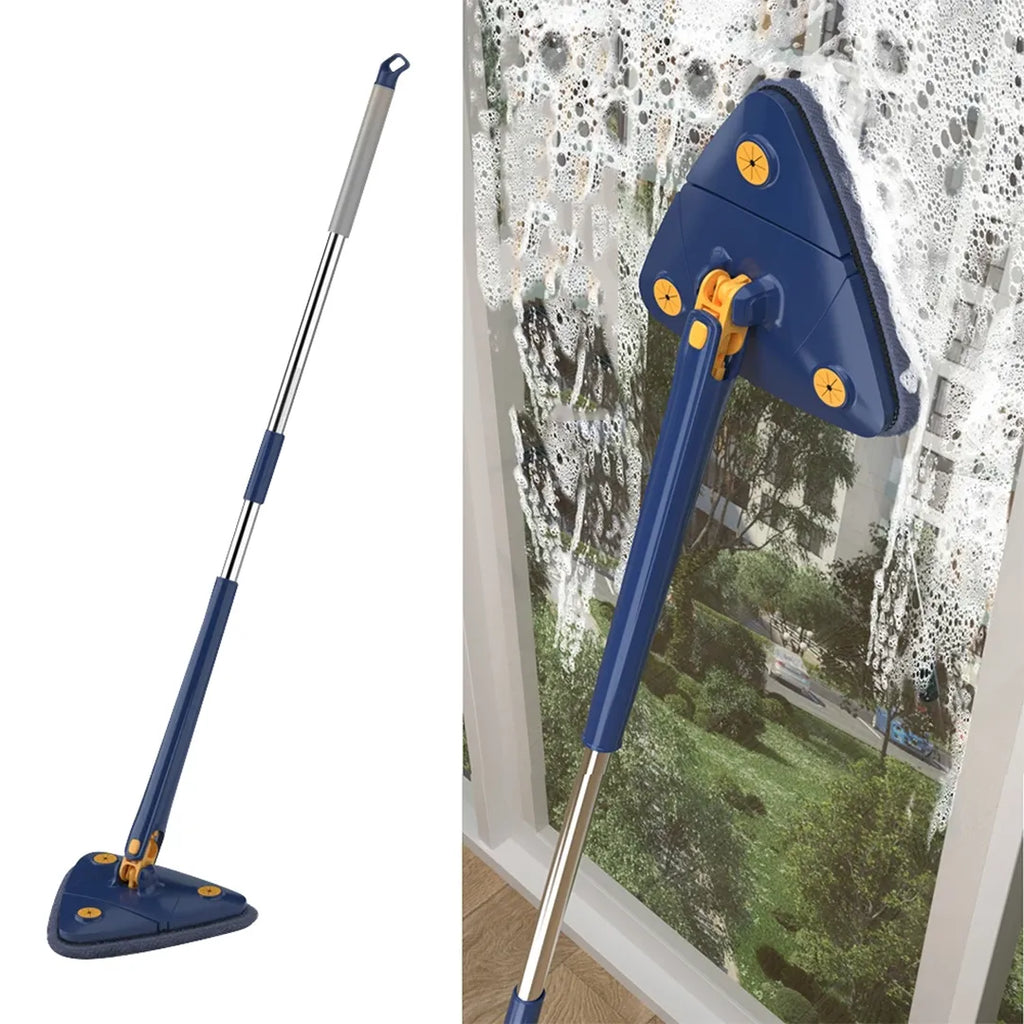 360 degree rotating triangle mop with extendable handle for floor cleaning