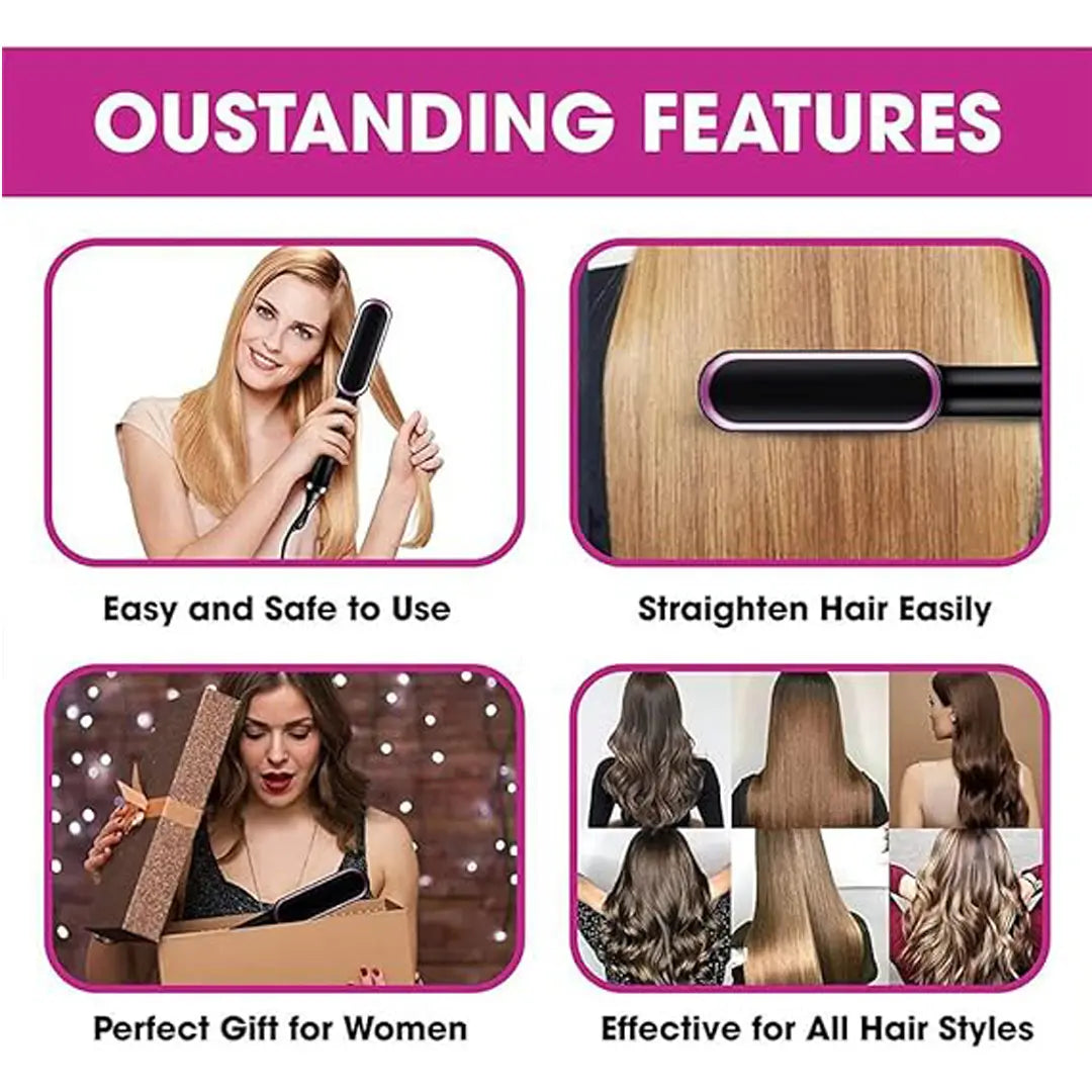 HQT 909B hair straightener and curling brush for styling
