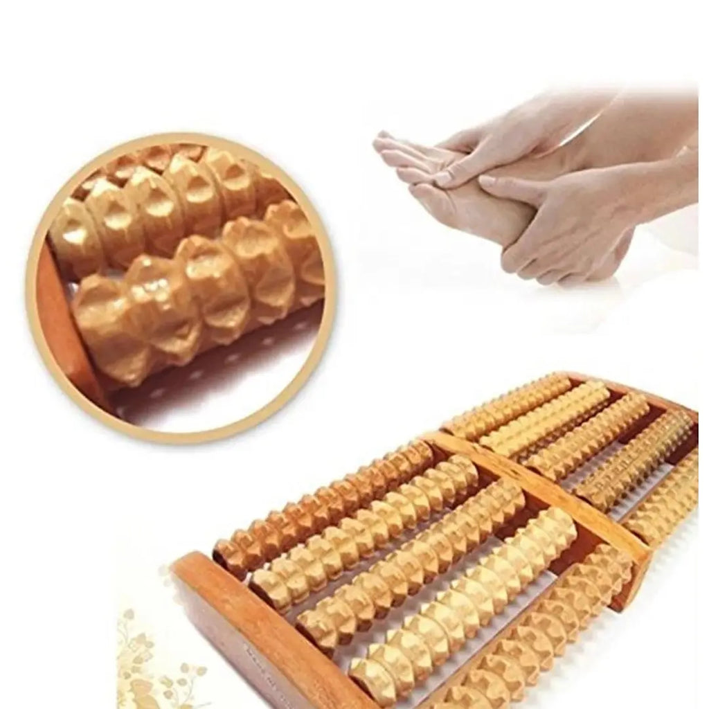 natural wood foot massager for blood circulation improvement