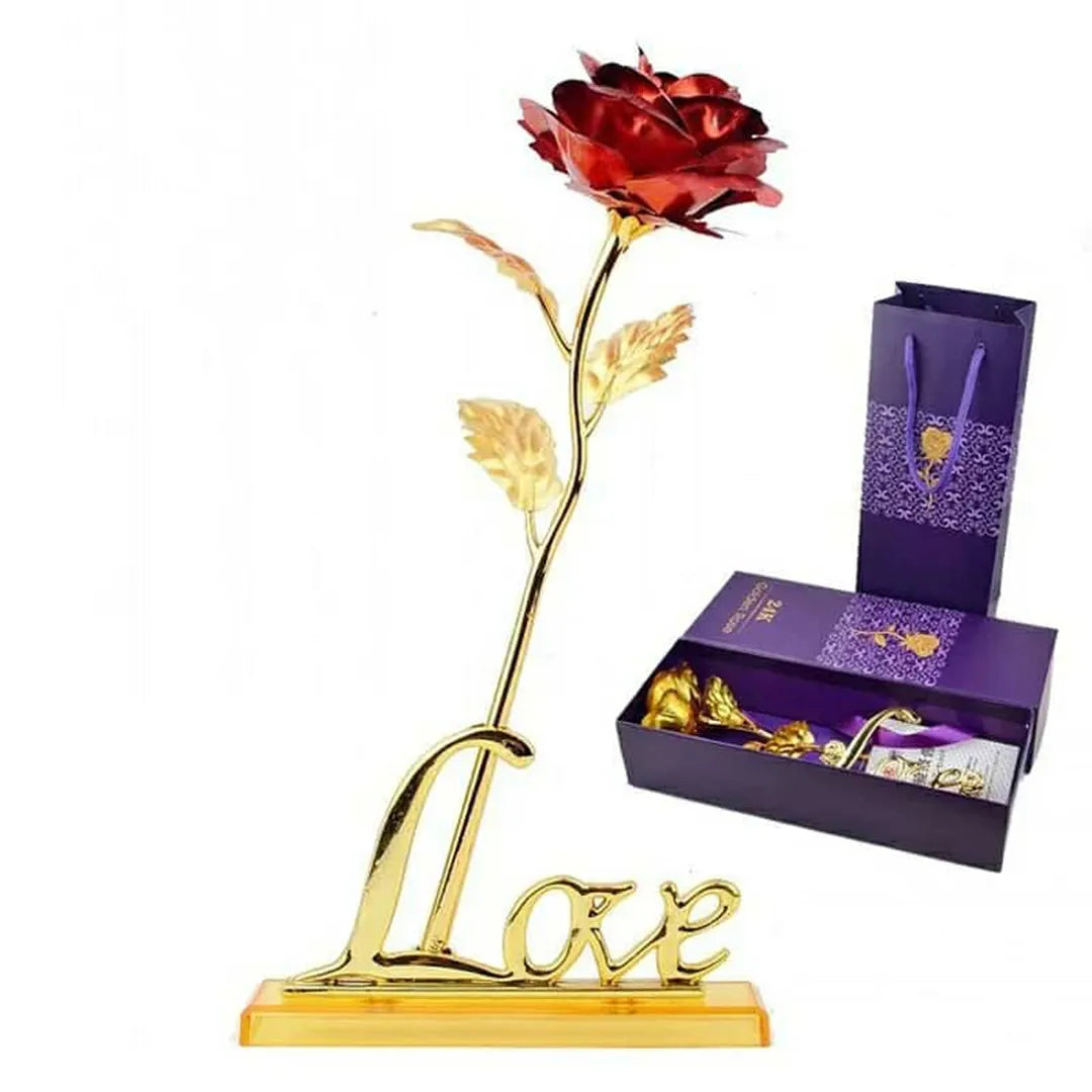 Artificial golden rose gift for Valentine's Day and romantic occasions