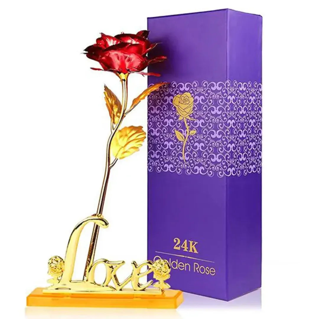 24K gold plated rose with Love holder gift box for romantic gifting