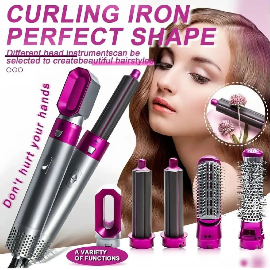 5 in 1 hair styler ionic air wrap with detachable heads
