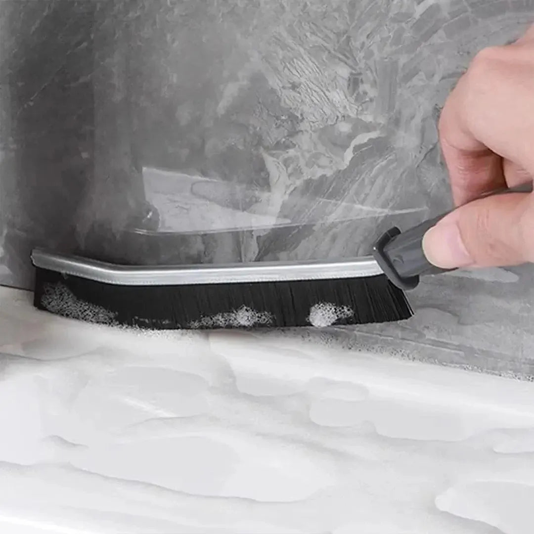 Narrow crevice brush for window tracks and hard to reach corners