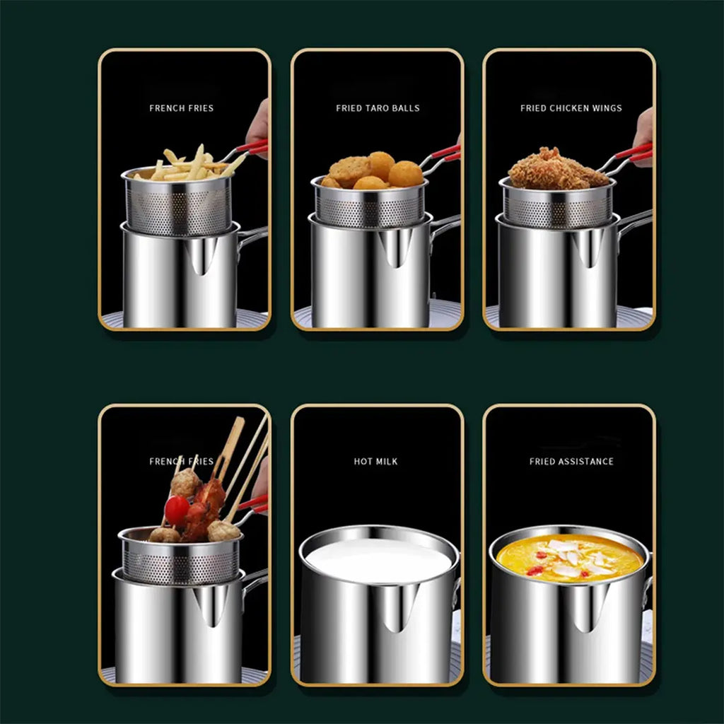 deep fryer pot with basket strainer