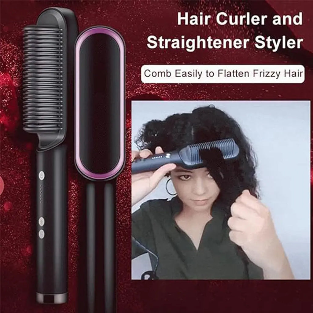 adjustable temperature hair straightener comb