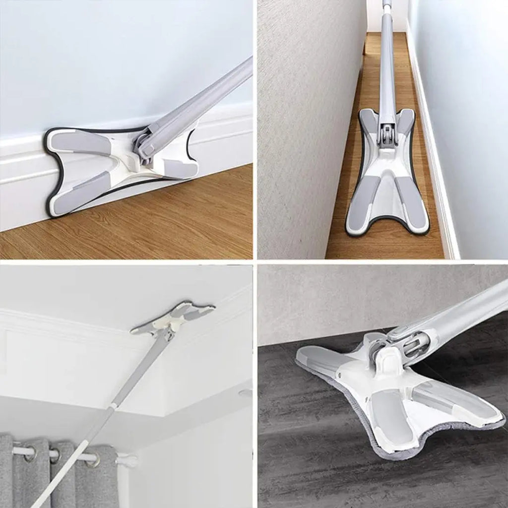 Flat Mop Cleaner with Replaceable Cloth Heads