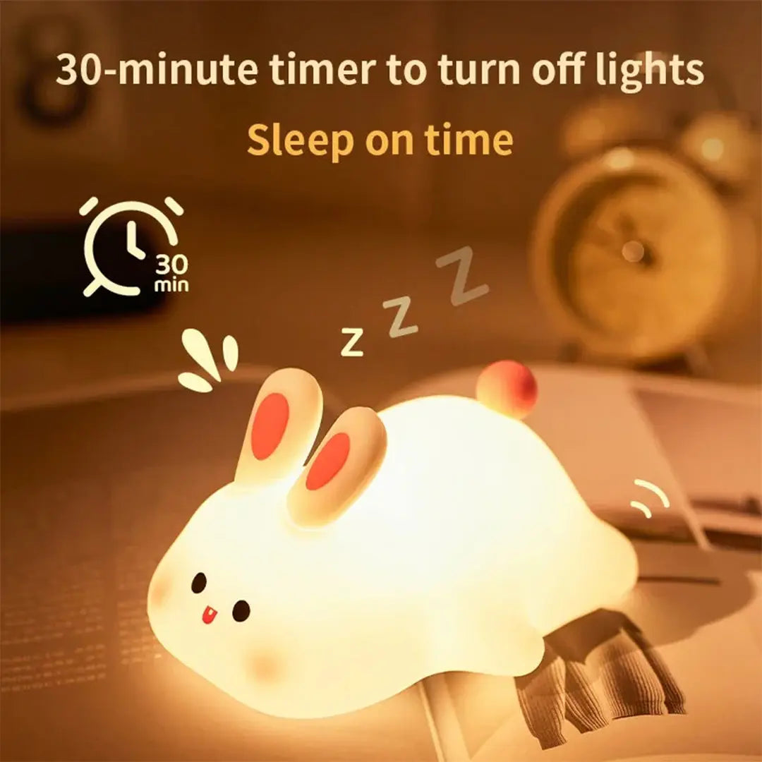 bunny night light soft touch rechargeable lamp