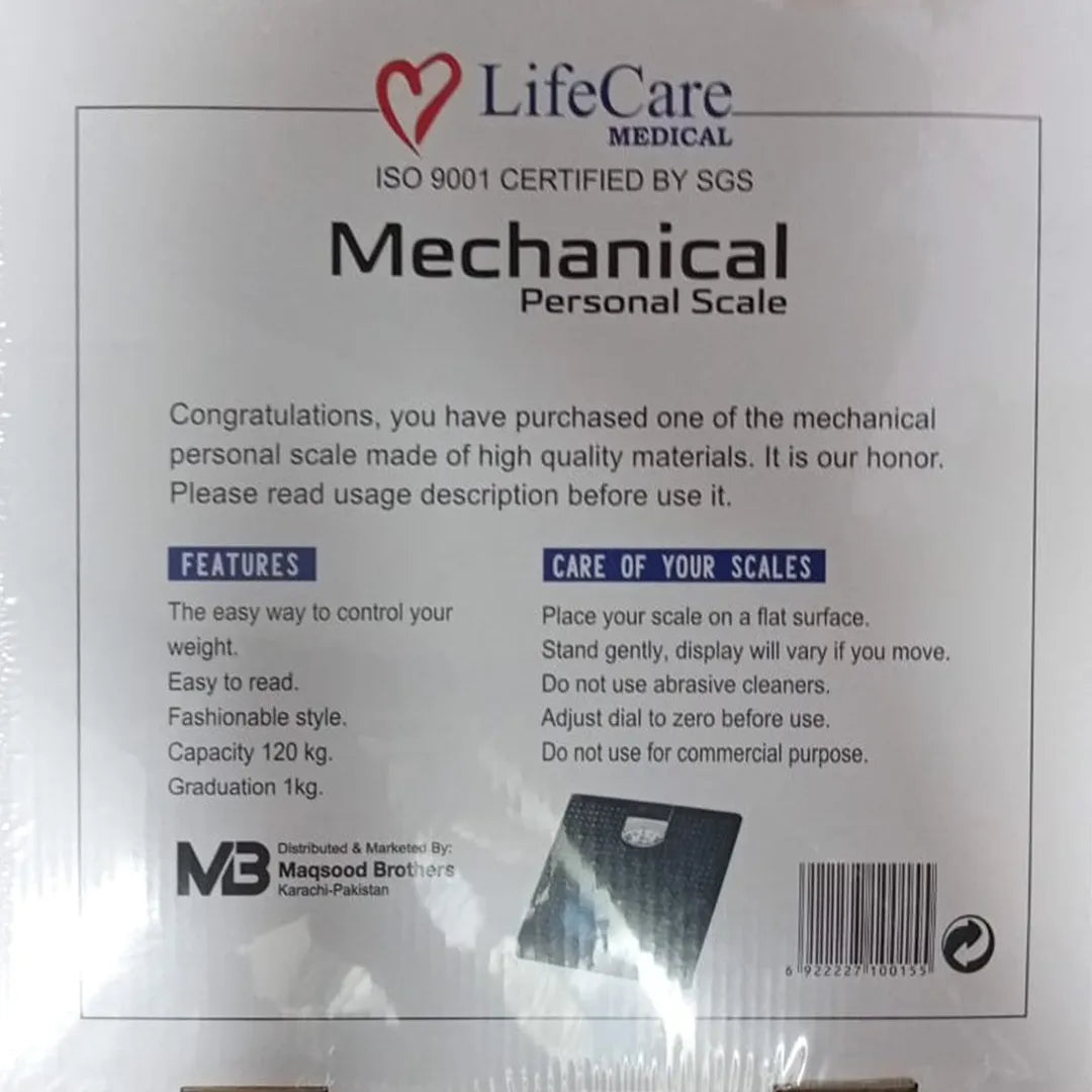 Battery free mechanical bathroom weight scale with stable platform