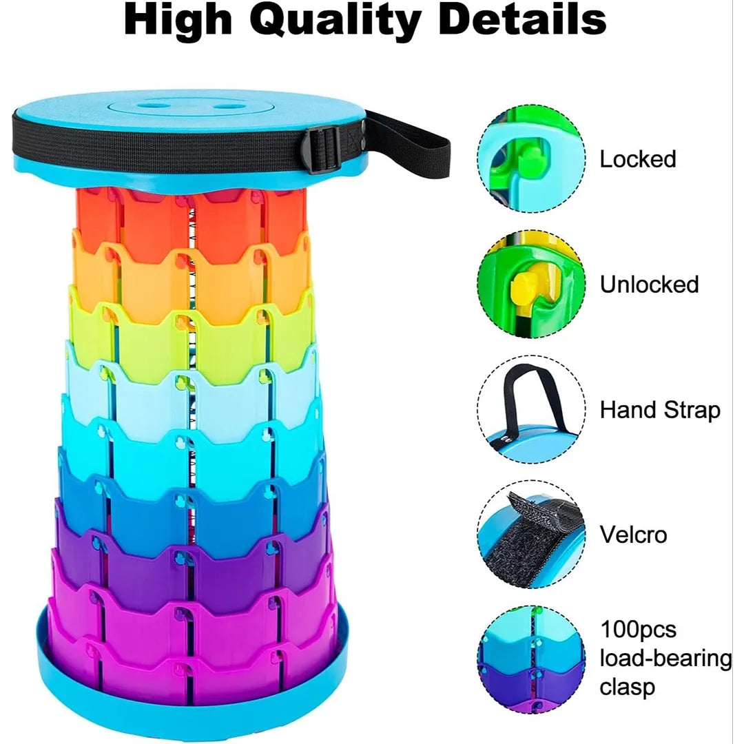 Lightweight retractable camping stool for portable outdoor seating