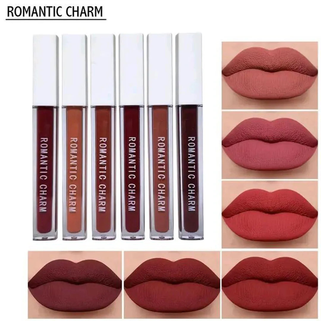 Romantic Empire matte lipgloss set of 6 in various red shades