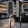 Microfiber car wash cleaning brush with telescopic handle for vehicle cleaning