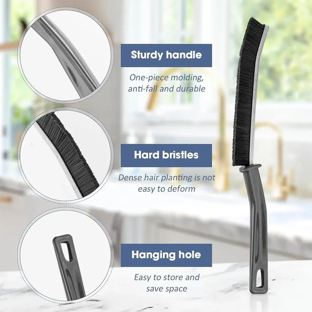 Set of 2 gap cleaning brushes with hard bristles for tight spaces