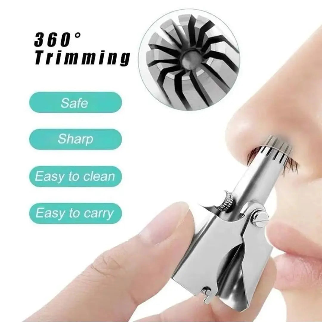 manual nose hair trimmer stainless steel painless grooming