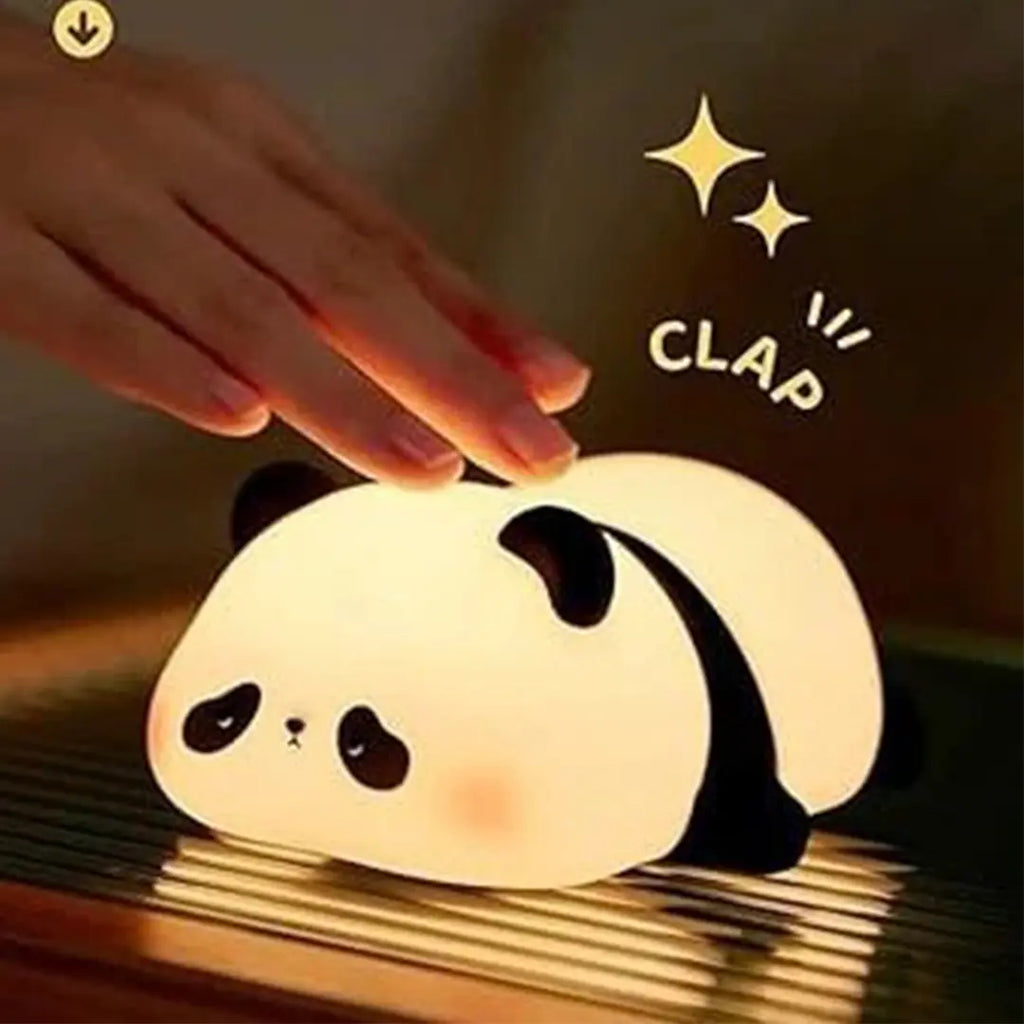 soft glow panda lamp nursery light