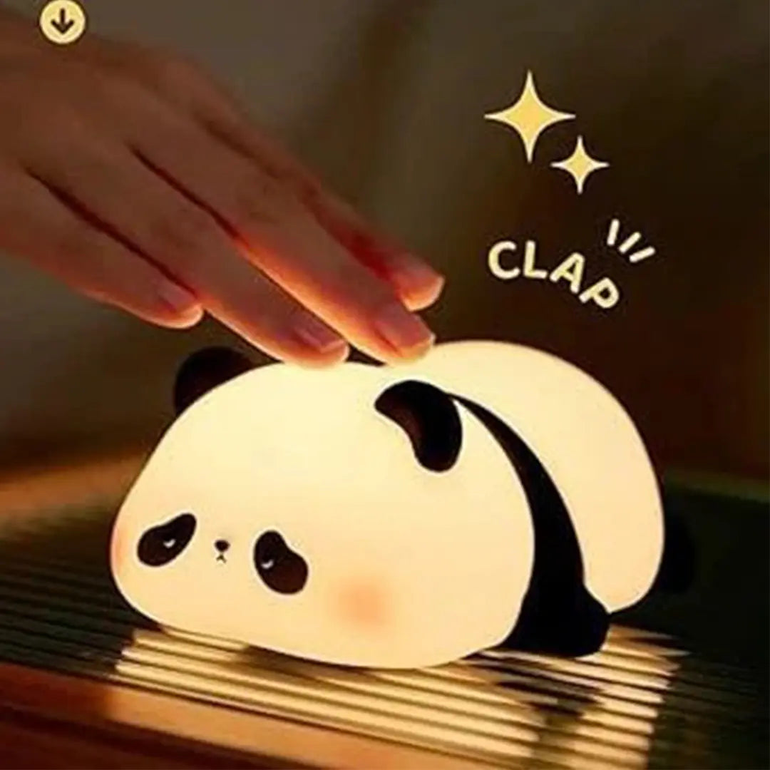 soft glow panda lamp nursery light