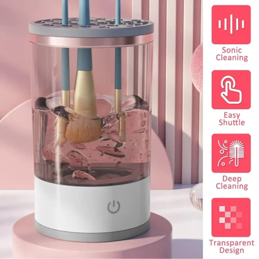 3 automatic brush cleaner for cosmetic tools hygiene
