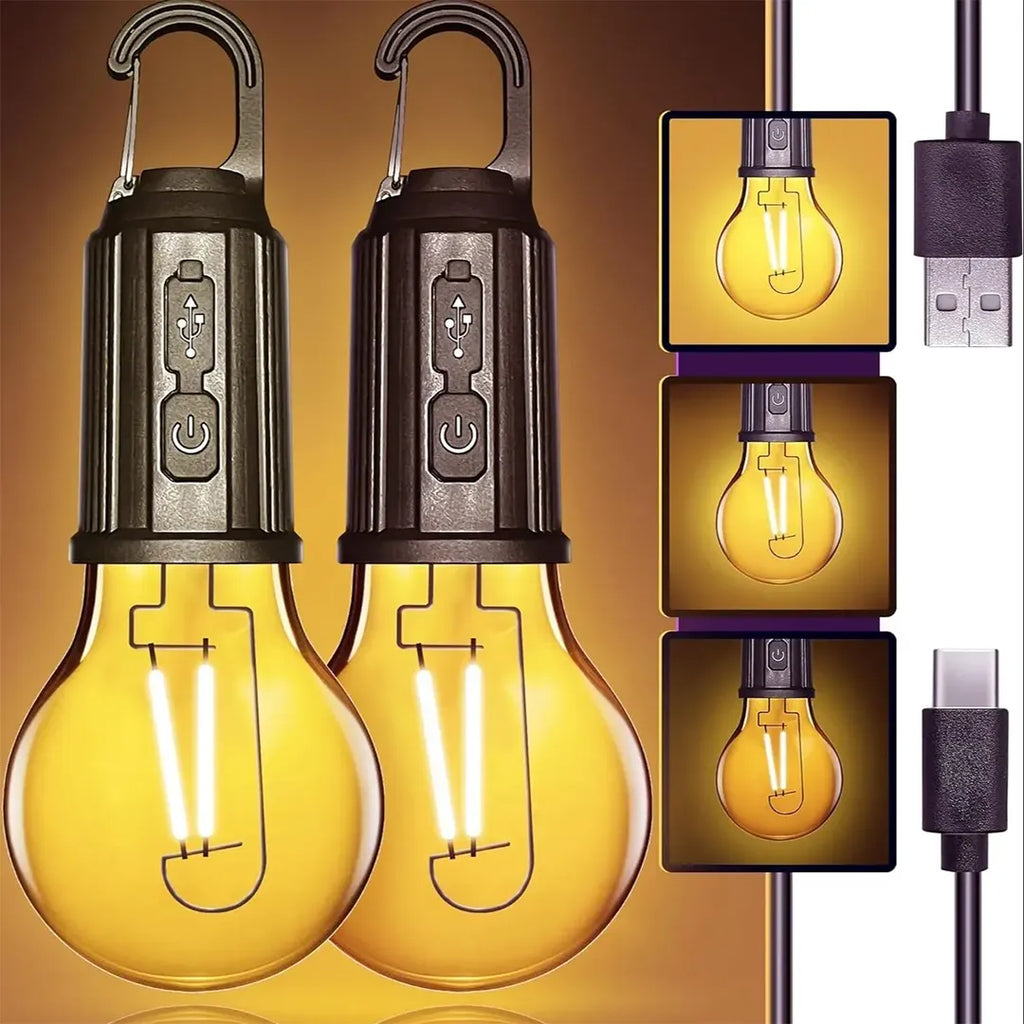 T01 Type-C rechargeable LED camping bulb with warm light