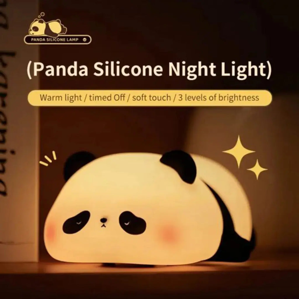 cute panda silicone lamp kids bedroom