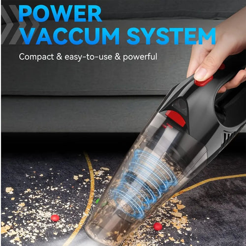 120W portable vacuum cleaner for car interior cleaning