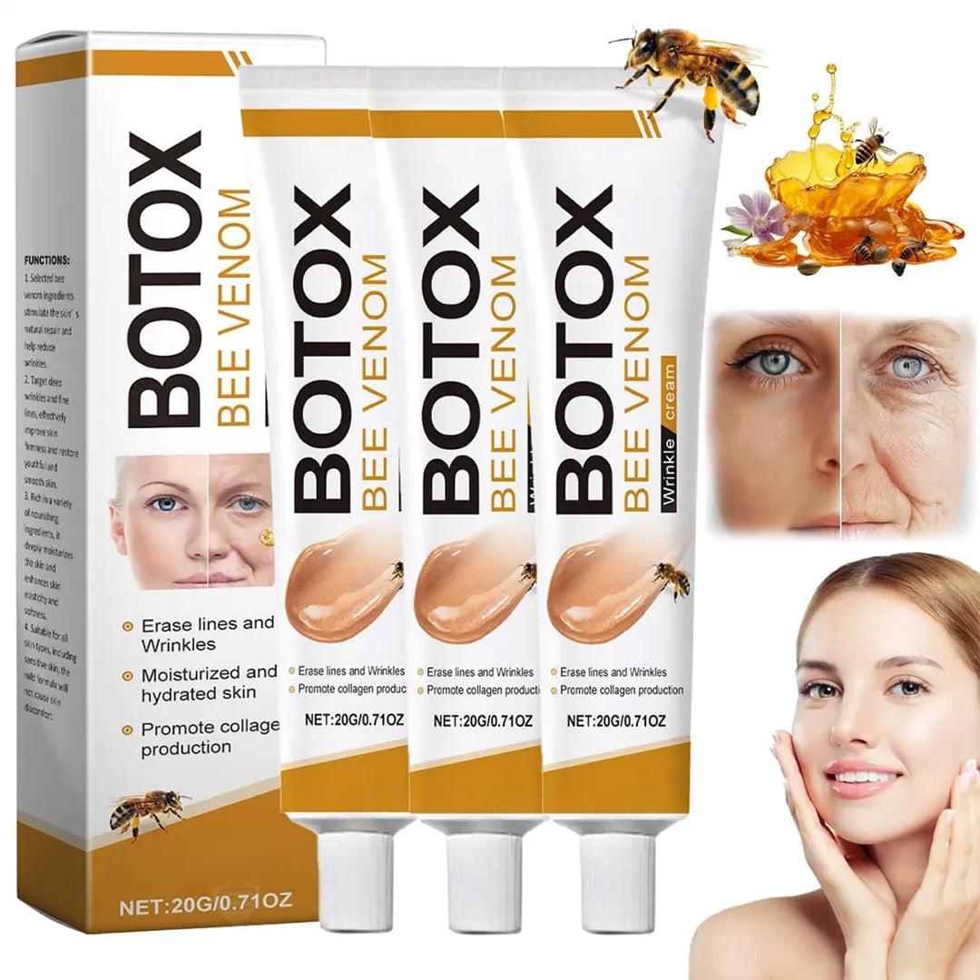 Collagen boosting bee venom face moisturizer reducing fine lines