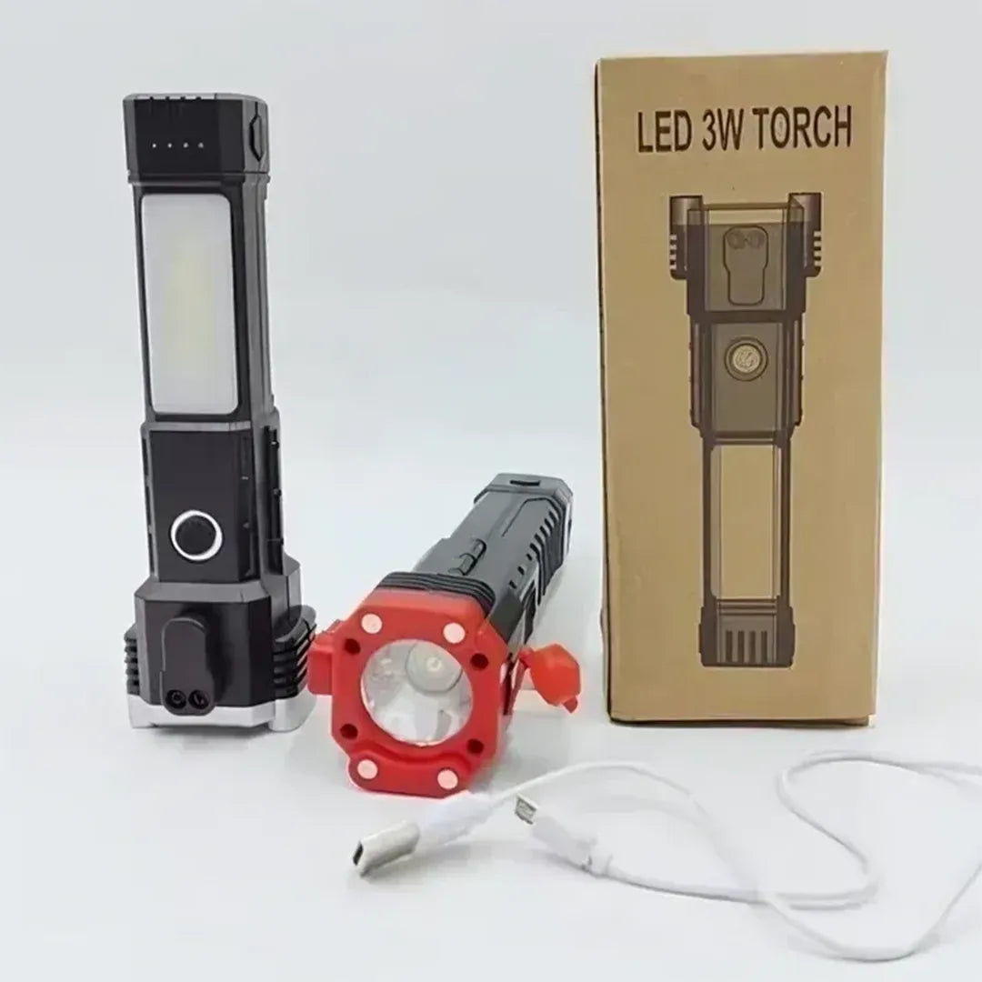 Rechargeable LED flashlight with Micro USB charging and 18650 battery