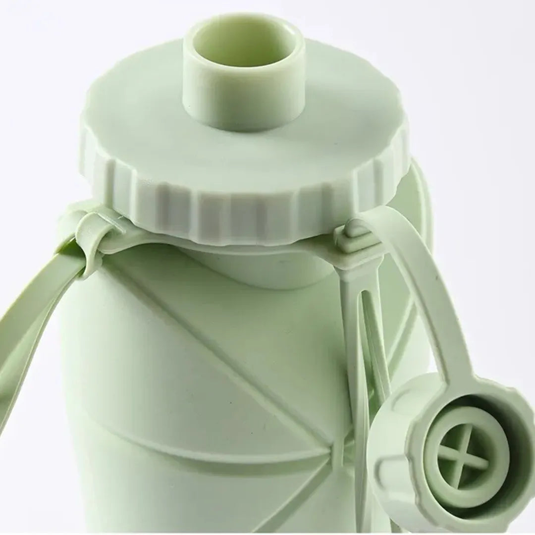 Space saving collapsible water bottle for hiking camping and travel