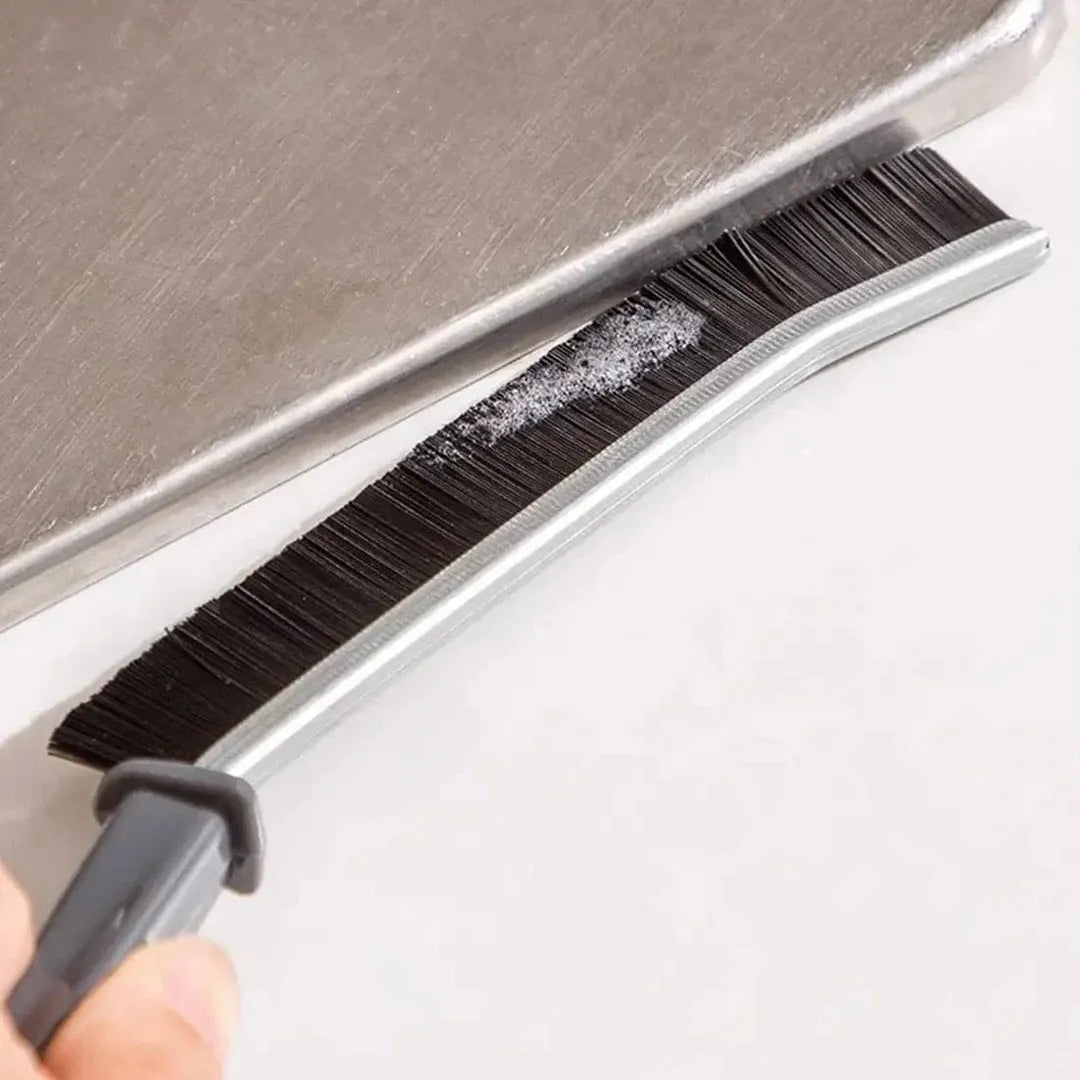 Hard bristle crevice cleaning brush for grout and tile cleaning