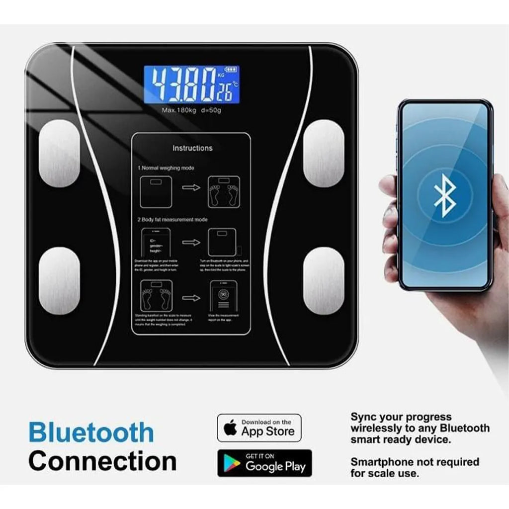 Smart Bluetooth body weight scale with BMI and body fat monitoring