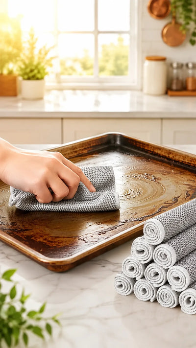 Pack of 4 Steel Mesh Wire Dishwashing Cleaning Cloth