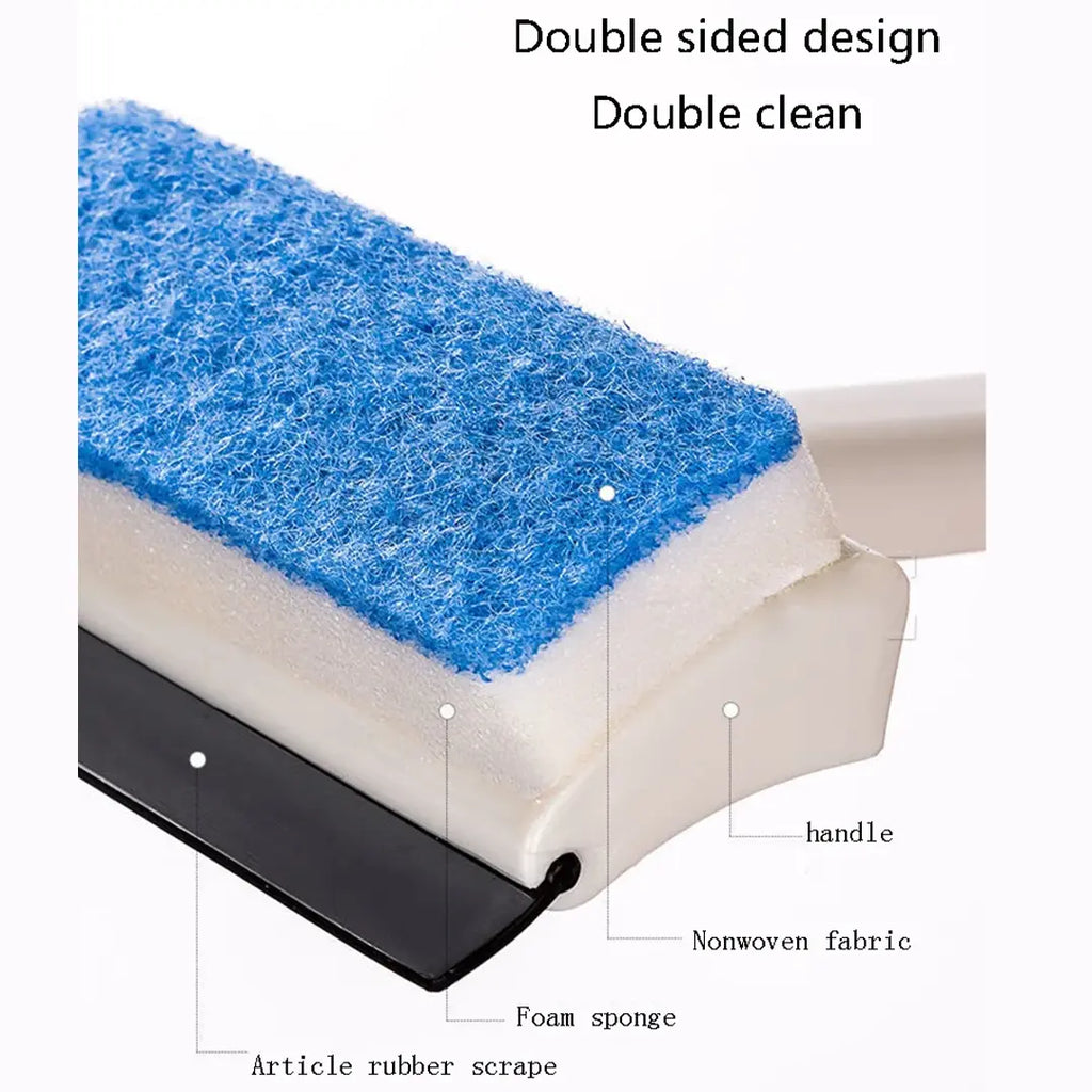 2 in 1 Glass Cleaner Brush with Squeegee Rubber