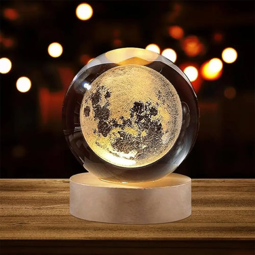 3d moon crystal ball led night lamp usb