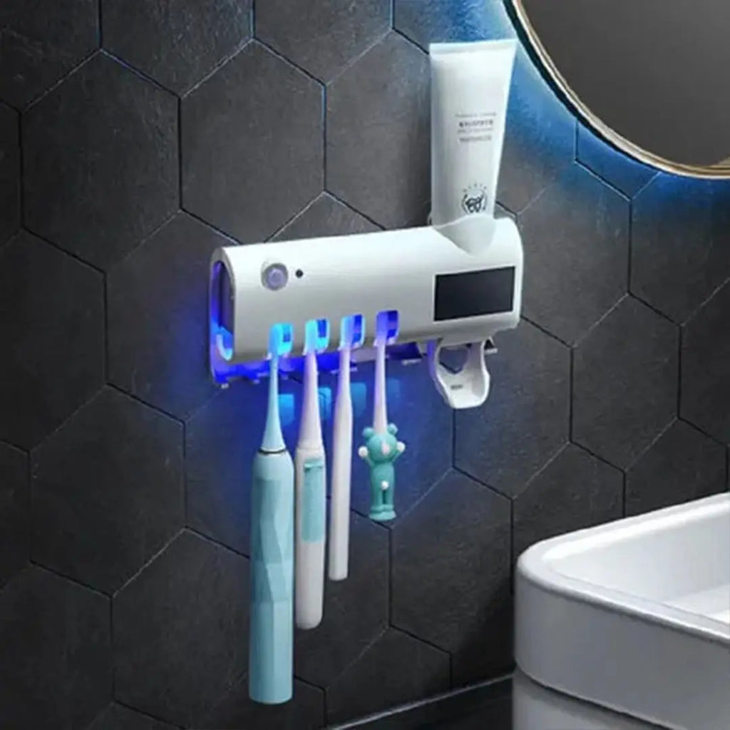 Wall Mounted Toothbrush Holder with Sterilizer for Bathroom