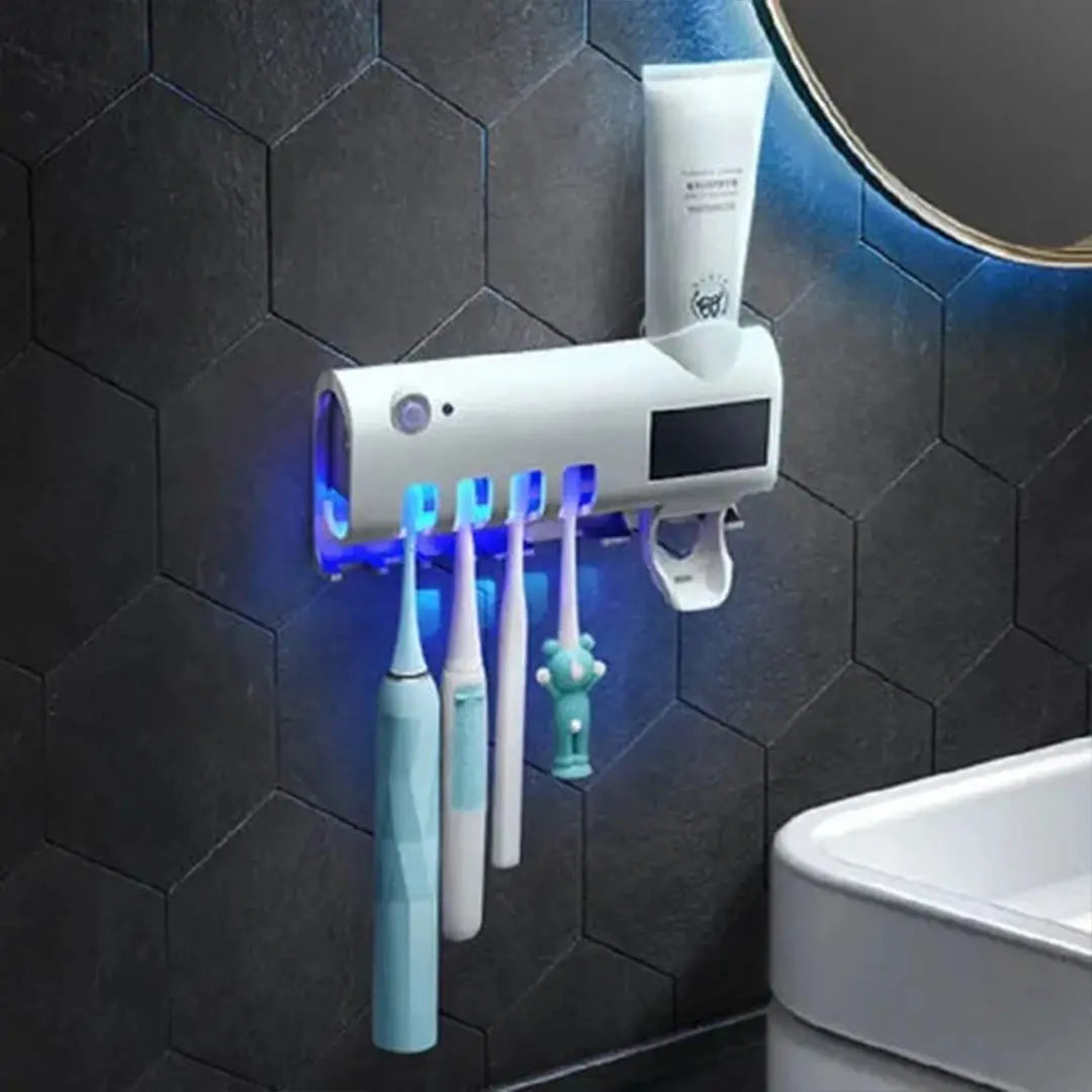 Wall Mounted Toothbrush Holder with Sterilizer for Bathroom
